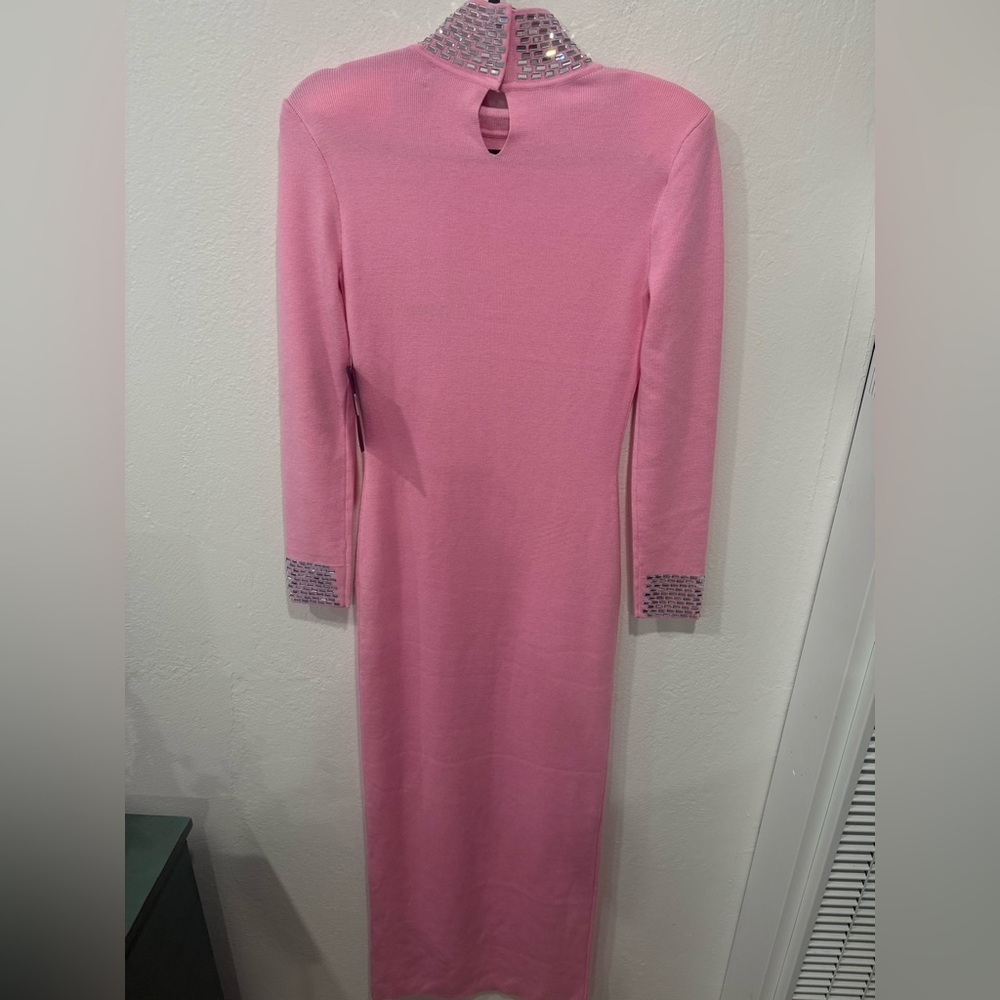 NWT Retrofete Monroe Embellished Knit Dress in Peony Pink size Medium - Picture 12 of 15